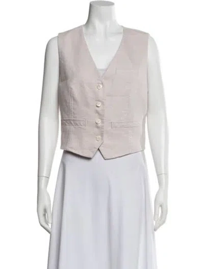 Pre-owned Veronica Beard Linen Vest In White