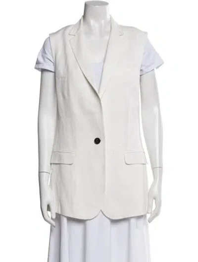 Pre-owned Veronica Beard Linen Vest In White