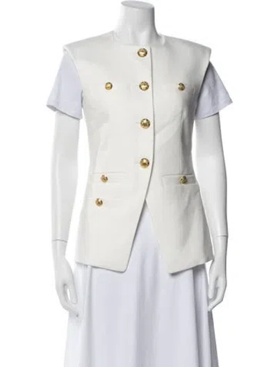 Pre-owned Veronica Beard Linen Vest In White