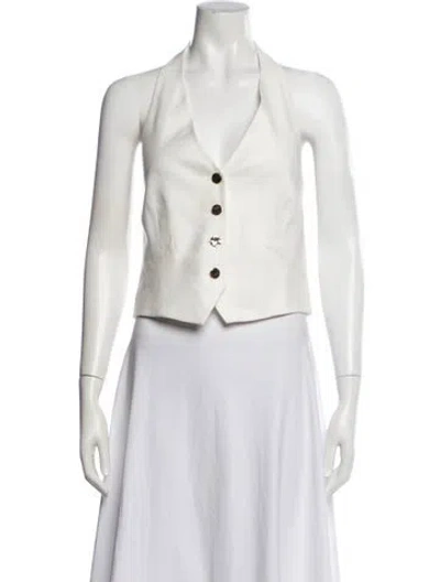 Pre-owned Veronica Beard Linen Vest In White
