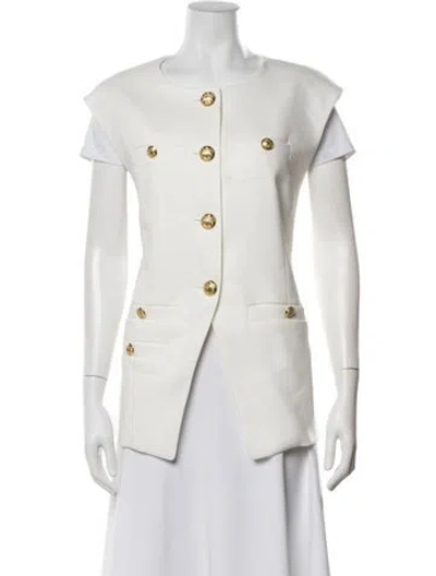 Pre-owned Veronica Beard Linen Vest In White