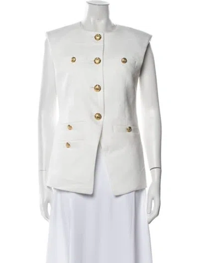 Pre-owned Veronica Beard Linen Vest In White