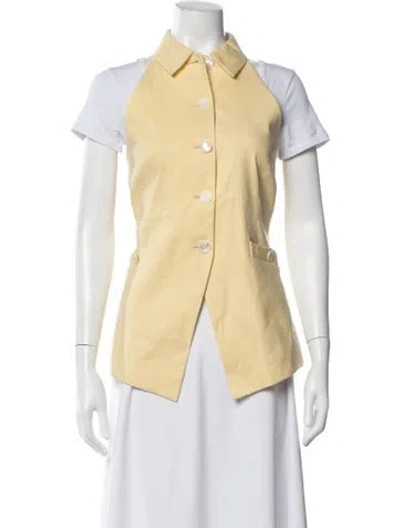 Pre-owned Veronica Beard Linen Vest In Yellow