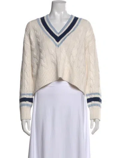 Pre-owned Veronica Beard Linen V-neck Sweater