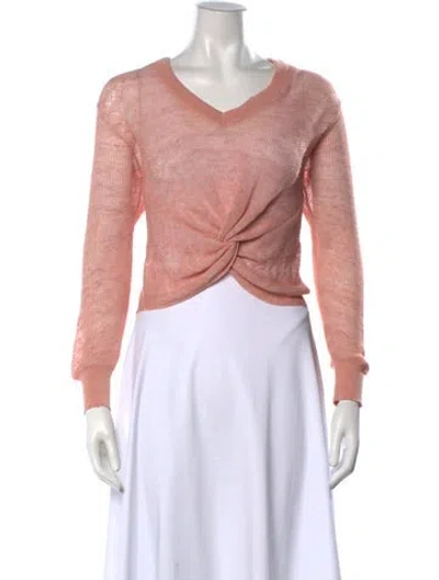 Pre-owned Veronica Beard Linen V-neck Sweater In Pink