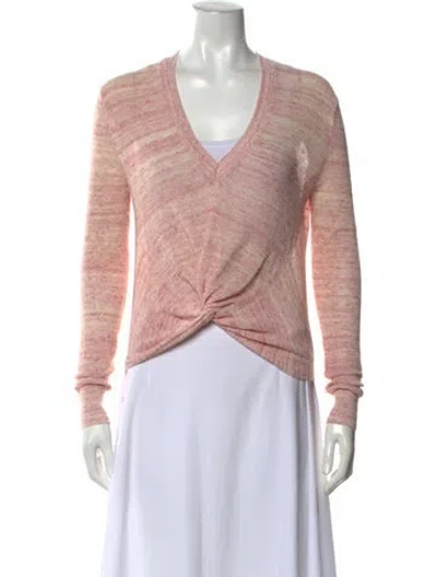 Pre-owned Veronica Beard Linen V-neck Top In Pink
