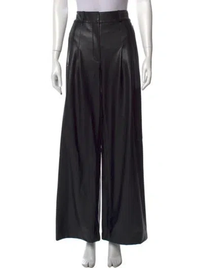 Pre-owned Veronica Beard Linen Wide Leg Pants In Black