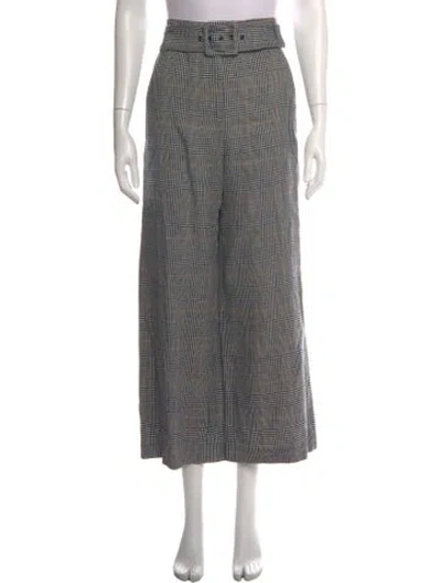 Pre-owned Veronica Beard Linen Wide Leg Pants In Black