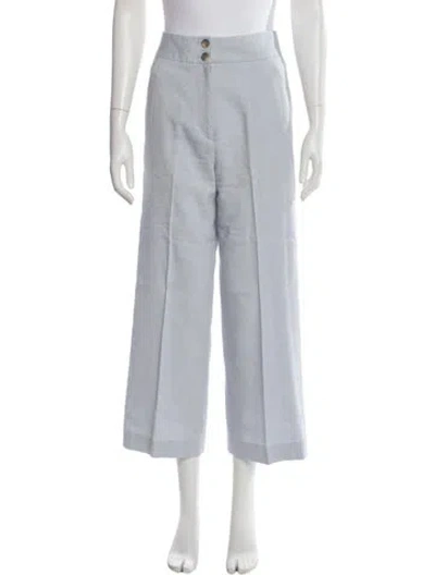 Pre-owned Veronica Beard Linen Wide Leg Pants In Blue