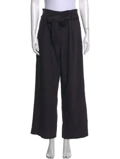 Pre-owned Veronica Beard Linen Wide Leg Pants In Gray