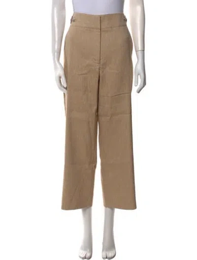 Pre-owned Veronica Beard Linen Wide Leg Pants In Neutral