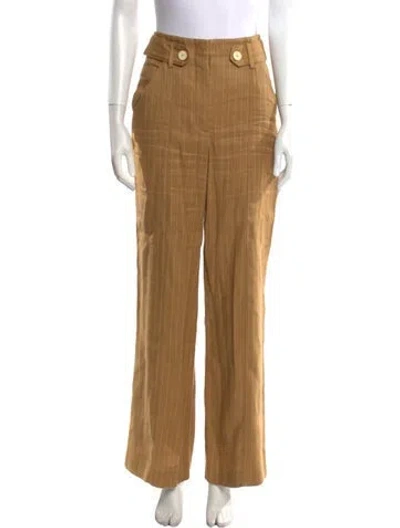 Pre-owned Veronica Beard Linen Wide Leg Pants In Neutral