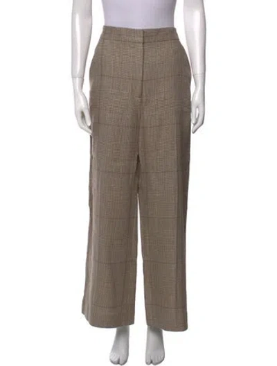 Pre-owned Veronica Beard Linen Wide Leg Pants In Neutral