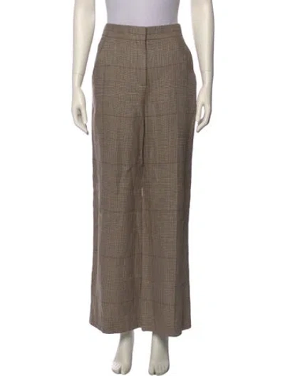 Pre-owned Veronica Beard Linen Wide Leg Pants In Neutral