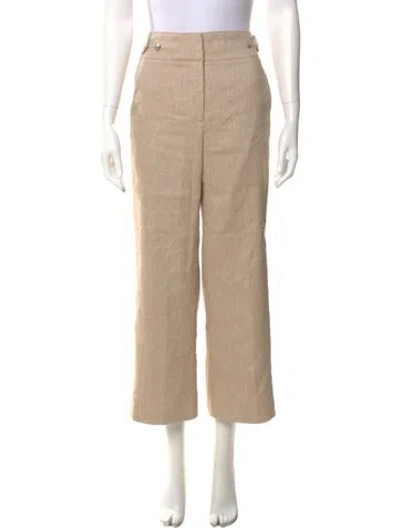 Pre-owned Veronica Beard Linen Wide Leg Pants In Neutral