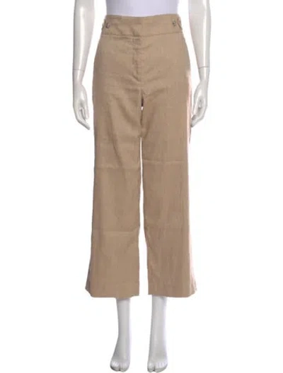 Pre-owned Veronica Beard Linen Wide Leg Pants In Neutral
