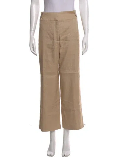 Pre-owned Veronica Beard Linen Wide Leg Pants In Neutral