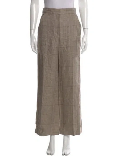 Pre-owned Veronica Beard Linen Wide Leg Pants In Neutral