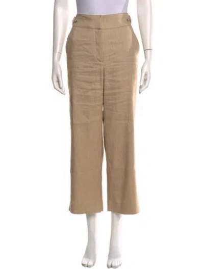 Pre-owned Veronica Beard Linen Wide Leg Pants In Neutral