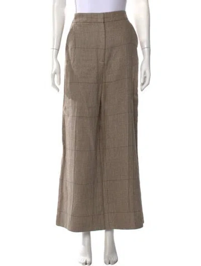 Pre-owned Veronica Beard Linen Wide Leg Pants In Neutral