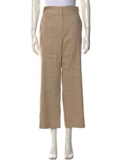 Pre-owned Veronica Beard Linen Wide Leg Pants In Neutral