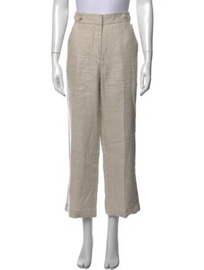 Pre-owned Veronica Beard Linen Wide Leg Pants In Neutral