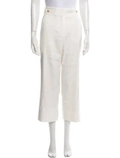 Pre-owned Veronica Beard Linen Wide Leg Pants In Neutral