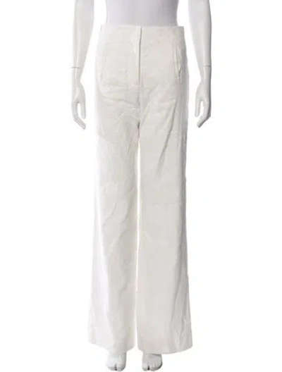 Pre-owned Veronica Beard Linen Wide Leg Pants In Neutral