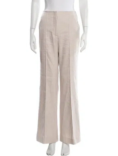 Pre-owned Veronica Beard Linen Wide Leg Pants In Neutrals