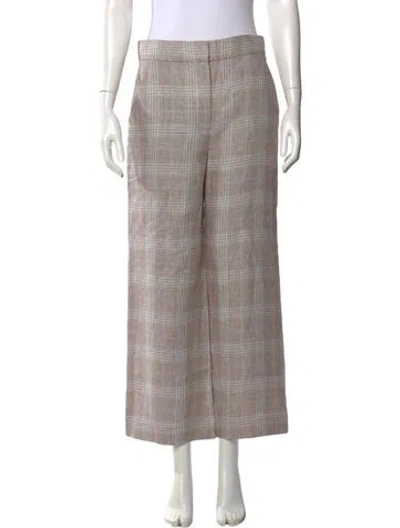 Pre-owned Veronica Beard Linen Wide Leg Pants W/ Tags In Brown