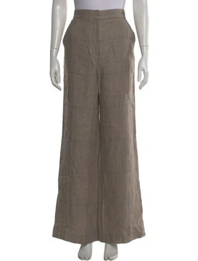 Pre-owned Veronica Beard Linen Wide Leg Pants W/ Tags In Neutral