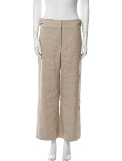 Pre-owned Veronica Beard Linen Wide Leg Pants W/ Tags In Neutral