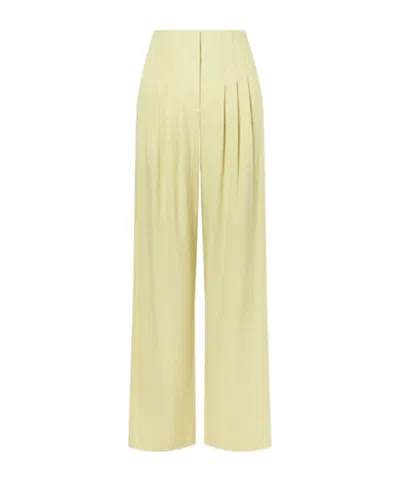 Veronica Beard Linen-blend Twill Wide-leg Pants In Green