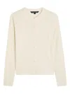 Veronica Beard Lira Pointelle Stretch-knit Cardigan In Neutral