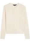 Veronica Beard Lira Pointelle Stretch-knit Cardigan In Neutral