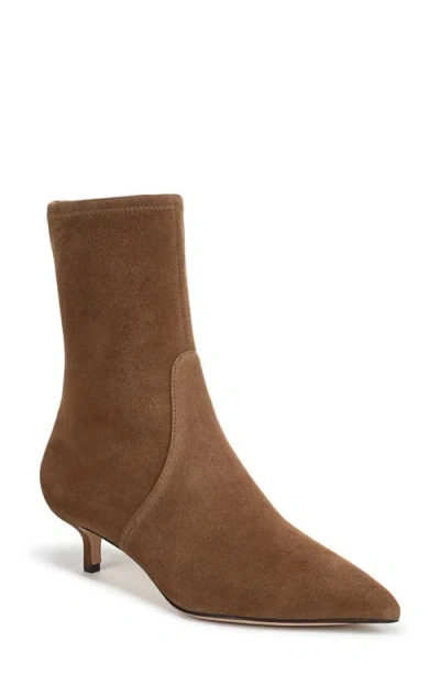 Veronica Beard Lisa 45 Stretch Kitten Heel Bootie In Brown