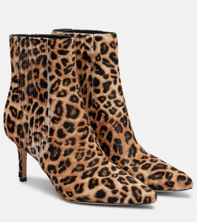 Veronica Beard Lisa 70 Leopard-print Calf Hair Ankle Boots In Brown