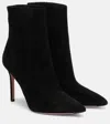 Veronica Beard Lisa 70 Suede Ankle Boots In Black