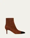 Veronica Beard Lisa Cap Toe Bootie In Cedar Brown Suede