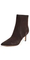 Veronica Beard Lisa Suede Stiletto Ankle Booties In Espresso