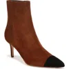Veronica Beard Lisa Cap Toe Bootie In Cedar/black
