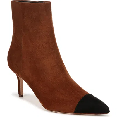 Veronica Beard Lisa Cap Toe Bootie In Cedar/black