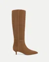 Veronica Beard Lisa Kitten-heel Boot In Chestnut
