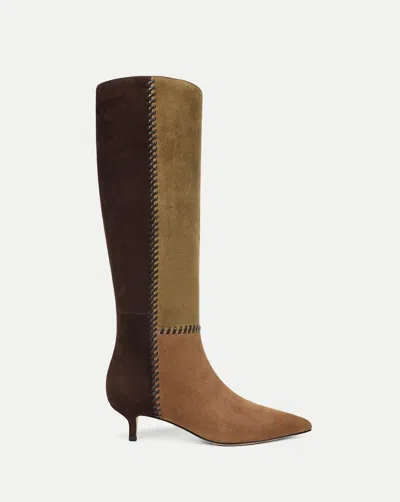 Veronica Beard Lisa Kitten-heel Boot Chestnut Fennel Espresso In Chestnut/fennel/espresso