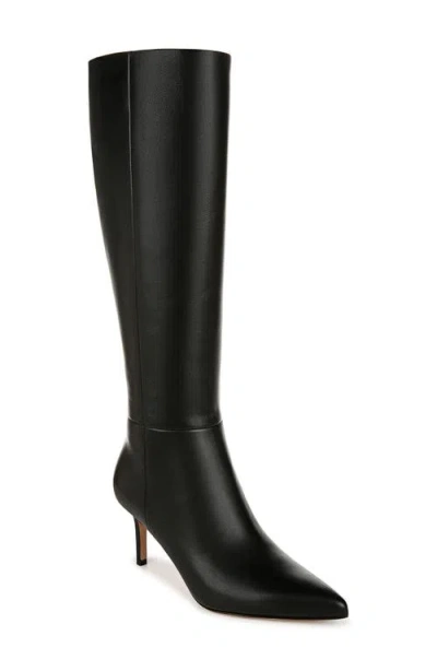 Veronica Beard Lisa Knee High Boot In Black Leather/black Zipper