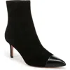 Veronica Beard Lisa Pointed Cap Toe Bootie In Black/black