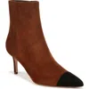 Veronica Beard Lisa Cap Toe Bootie In Cedar/black