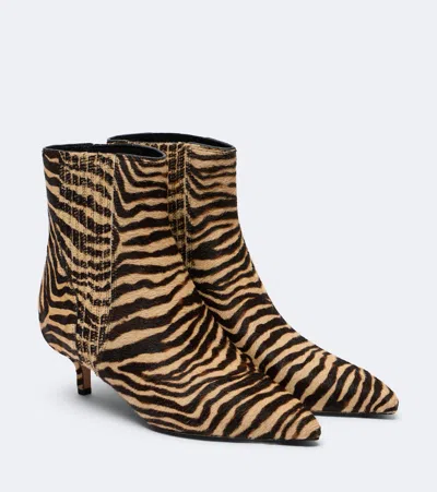 Veronica Beard Lisa Printed Calf Hair Ankle Boots In Multi