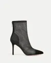 Veronica Beard Lisa Rhinestone Mesh Bootie In Black