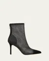 Veronica Beard Lisa Rhinestone Mesh Bootie In Black